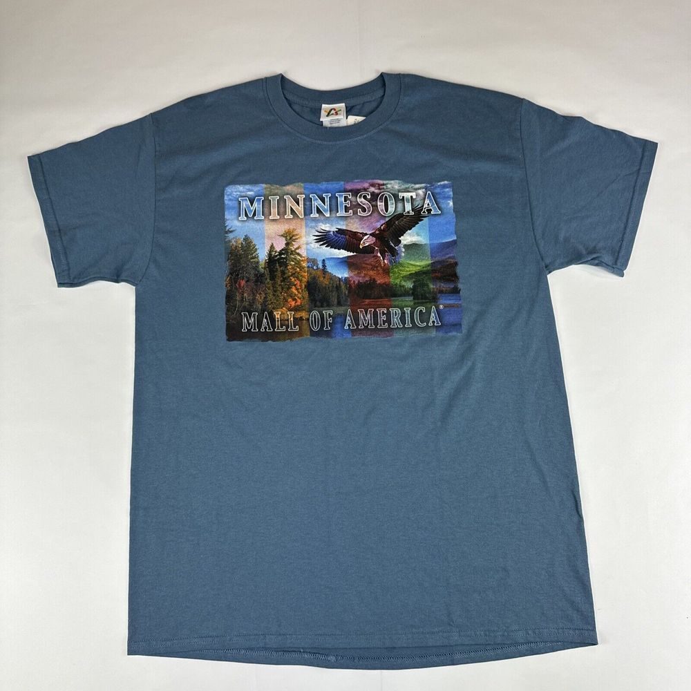 Mall of America‎ T-Shirt Adult L Blue Short Sleeve Minnesota Bald Eagle Tee NWD
